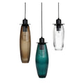 "Moderne Hanglampen met Gelaagd Glas in Brons, Helder en Groen"